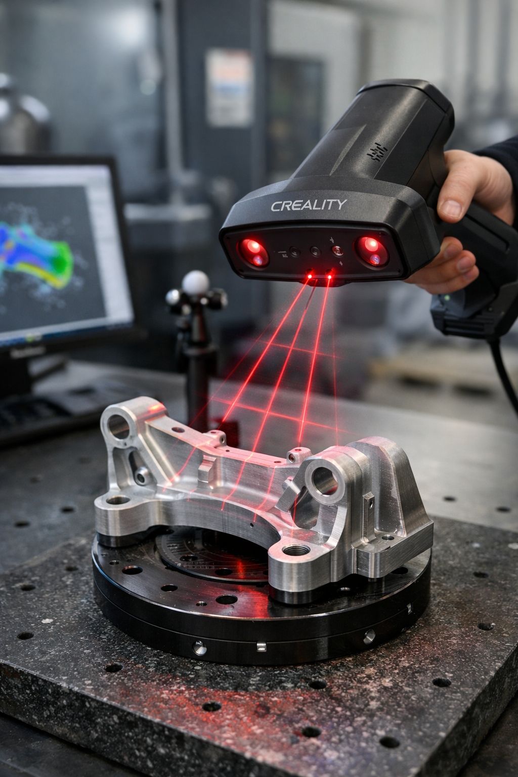 3D-Scan eines Metallbauteils mit Handscanner